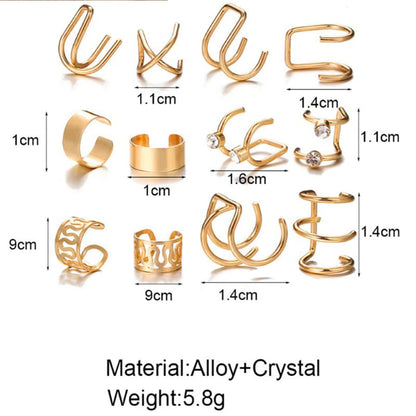 24 Pcs Gold Hair Braids Dreadlock, Non-Piercing Ear Clip Beard Beads Cuffs Clip Hair for Women Men Hair Accessories Styling Jewelry Tools