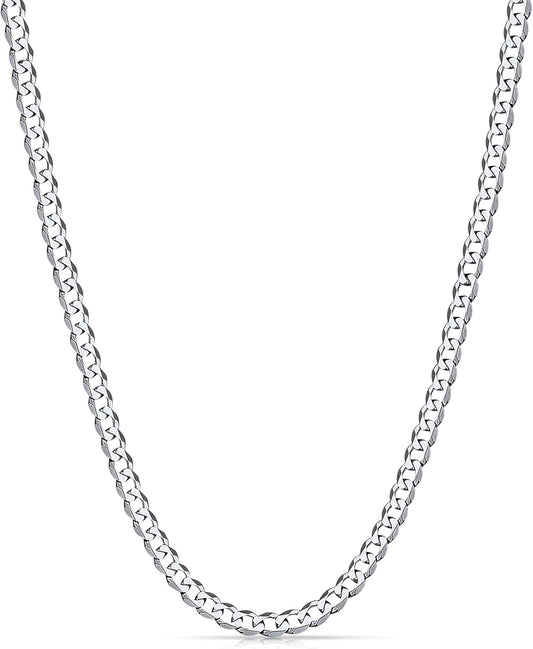 5Mm Silver Tone/Gold Cuban Link Chain for Men, Mens Chain Necklaces, Stainless Steel Chain Necklaces for Men Women, 3.5/4/5Mm