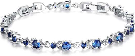 White Gold Plated 3Mm CZ Classic Tennis Wedding Bracelets for Brides Cubic Zirconia| White Gold Bracelets for Women | Size 6.5-8 Inch