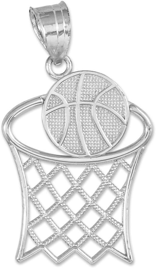 925 Sterling Silver Basketball Hoop Charm Pendant