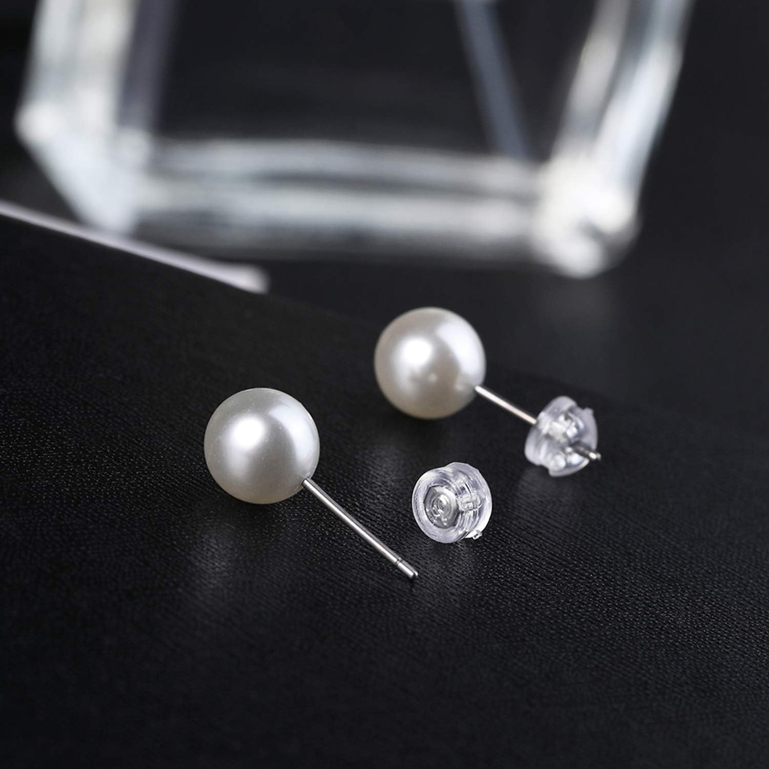 Pearl Stud Earrings Freshwater Pearl Ear Rings Hypoallergenic Earrings 4Mm-12Mm for Women Bridesmaids Gifts