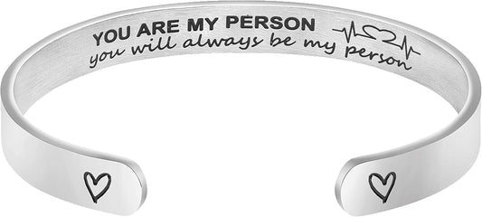 Women Bangle Bracelet Cuffs Open White Inspirational Girls Jewelry Engraved Encourage Mantra