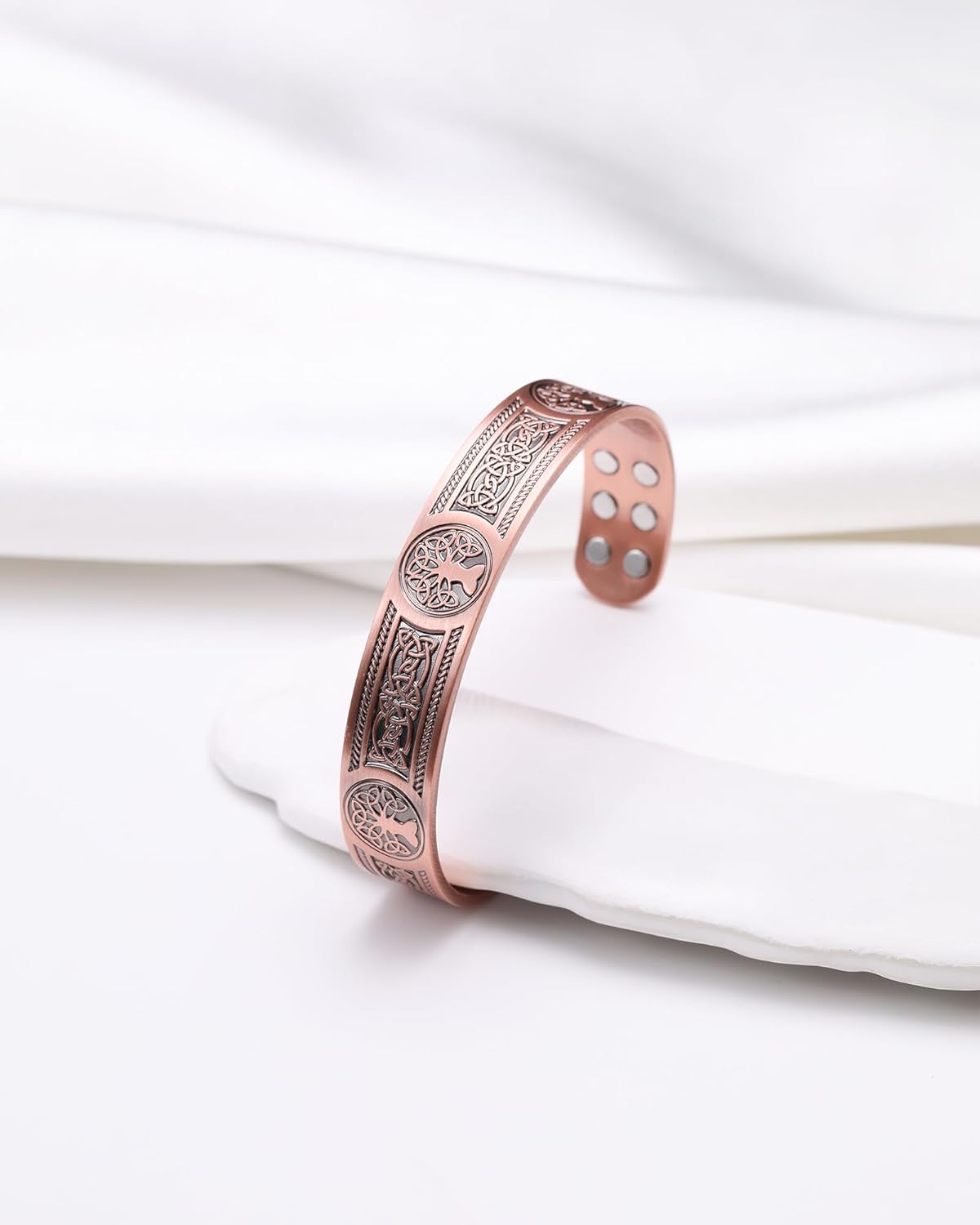 Copper Bracelet for Men, 18X Strength Mens Magnetic Bracelets with 3,800 Gauss Magnets, 99.99% Pure Solid Copper Jewelry Gift