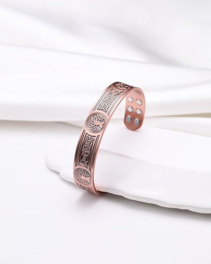 Copper Bracelet for Men, 18X Strength Mens Magnetic Bracelets with 3,800 Gauss Magnets, 99.99% Pure Solid Copper Jewelry Gift