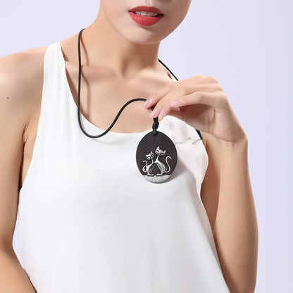 Hotsale Handmade Women Long Necklaces Jewelry Black Sandalwood Vintage Statement Necklace for Women