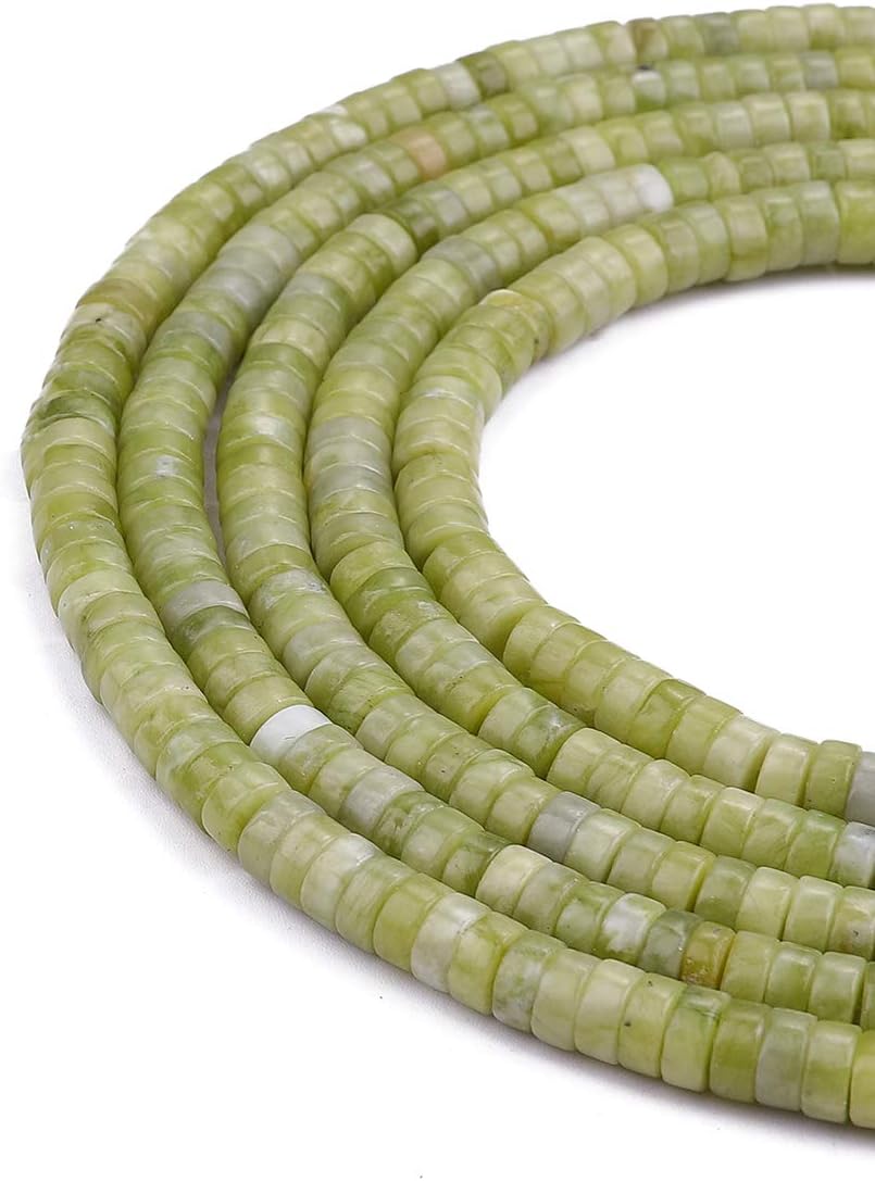 Natural Taiwan Jade Spacer Beads Caps Loose Semi Gemstone for Beading Jewelry Making 6Mmx3Mm 38Cm