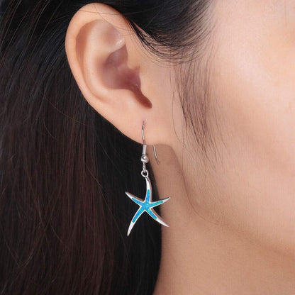 Dangle Drop Earrings for Women Girls 18K Gold Plated Opal Earrings Sea Jewelry Ocean Earrings