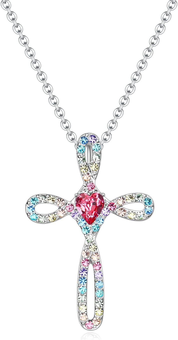 Cross Necklace for Women Men,Peace Sign Angel Wing Necklaces Jewelry Gifts for Girls