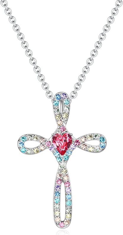 Cross Necklace for Women Men,Peace Sign Angel Wing Necklaces Jewelry Gifts for Girls