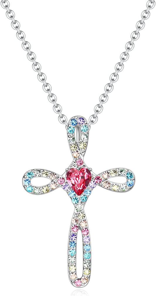 Cross Necklace for Women Men,Peace Sign Angel Wing Necklaces Jewelry Gifts for Girls