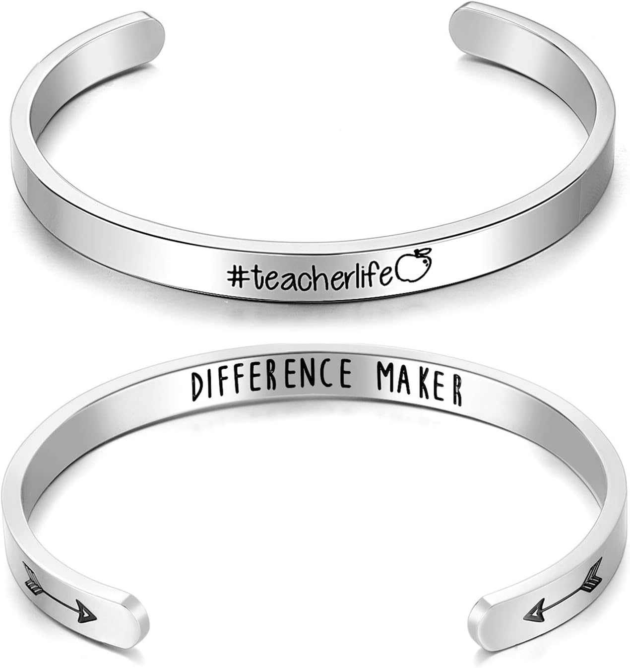 Teacher Thank You Gifts for Women - Bracelet Cuff Bangle for Christmas, Graduation, Appreciation, Back to School, End of Year, Retirement - from Students
