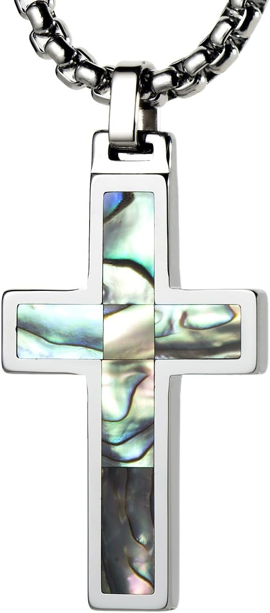Unique GESTALT® Tungsten Cross Pendant with 4Mm Surgical Stainless Steel Box Chain.