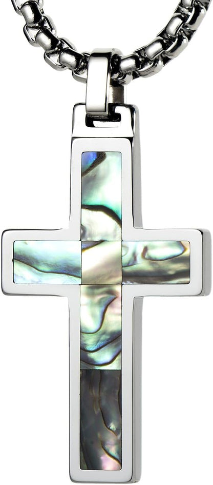 Unique GESTALT® Tungsten Cross Pendant with 4Mm Surgical Stainless Steel Box Chain.