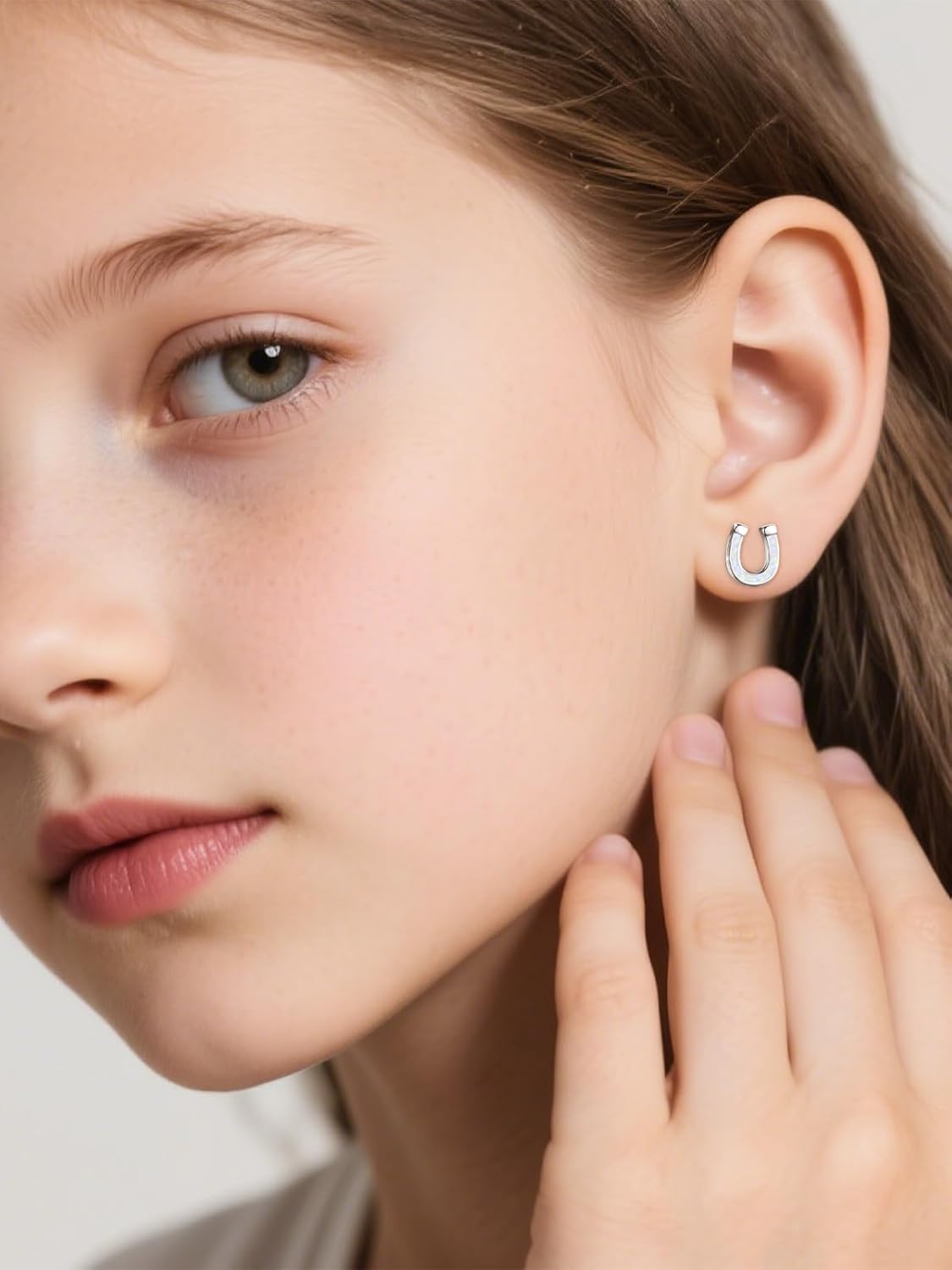 925 Sterling Silver Cute Animal Earrings Synthetic Opal Earrings Hypoallergenic Earrings Dainty Stud Birthday Gift for Her