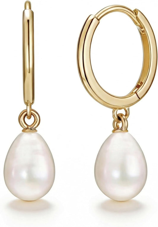Gold Huggie Small Hoop Earrings 18K Gold Plated Crystal Drop Dangle Earrings for Women