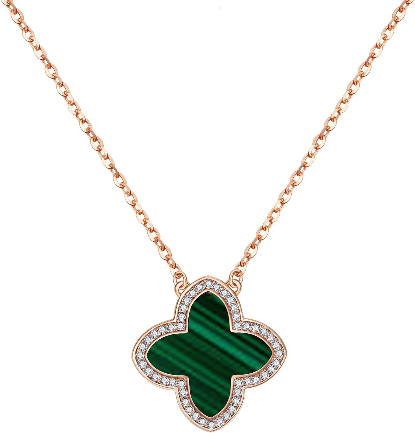 Dainty Lucky Clover Necklace 14K Gold Plated Four Leaf Clover Necklace for Women, Simple Necklace Jewelry for Girls Teen