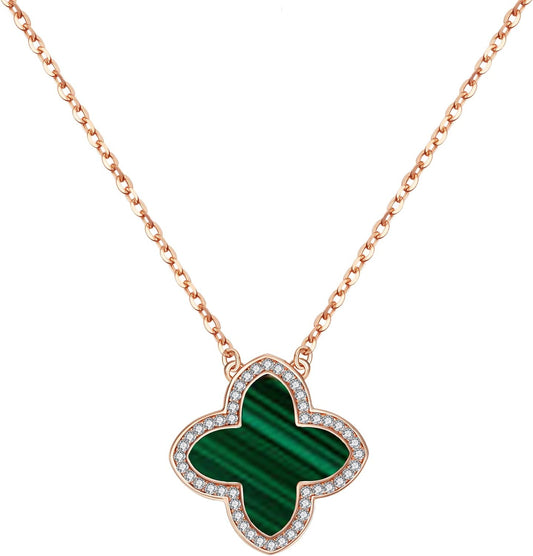 Dainty Lucky Clover Necklace 14K Gold Plated Four Leaf Clover Necklace for Women, Simple Necklace Jewelry for Girls Teen