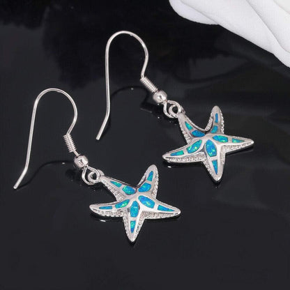 Dangle Drop Earrings for Women Girls 18K Gold Plated Opal Earrings Sea Jewelry Ocean Earrings