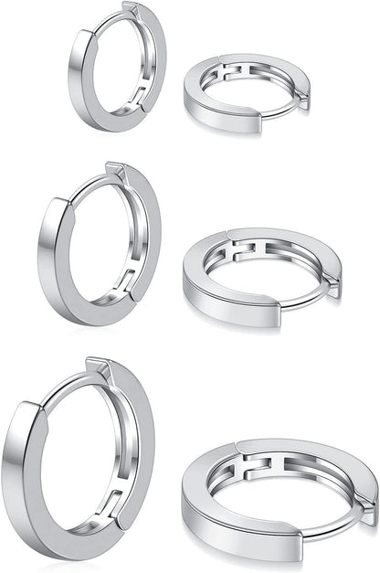 3 Pairs Small Hoop Earrings Set for Women, 14K Gold Plated Huggie Hoop Earrings for Men, Tiny Cartilage Hypoallergenic Earring Set