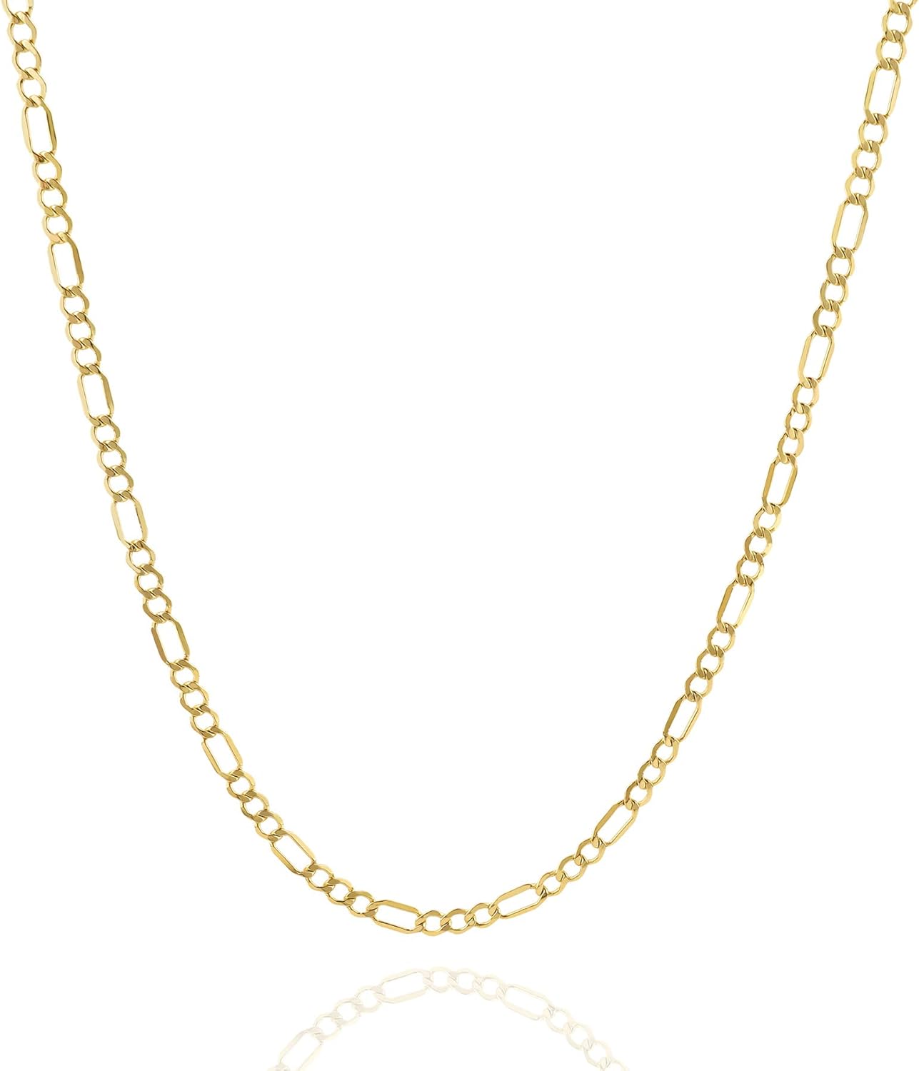 Gold Chain Necklace Collection - 14K Solid Yellow Gold Filled Figaro Chain Necklaces for Women and Men with Different Sizes (2.8Mm, 3.7Mm, 4.7Mm, 5.6Mm)