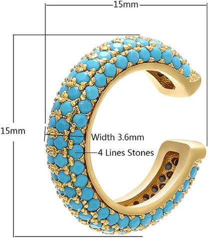 Ear Cuffs for Women - CZ Paved Hoop Conch Cuff Earrings for Men - Sparkle Rhinestones Clip on Wrap Earrings Non Pierced