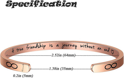Friendship Bracelet Stainless Steel Bracelets for Women Girls, Friend Gifts Hidden Message Cuff Bracelets