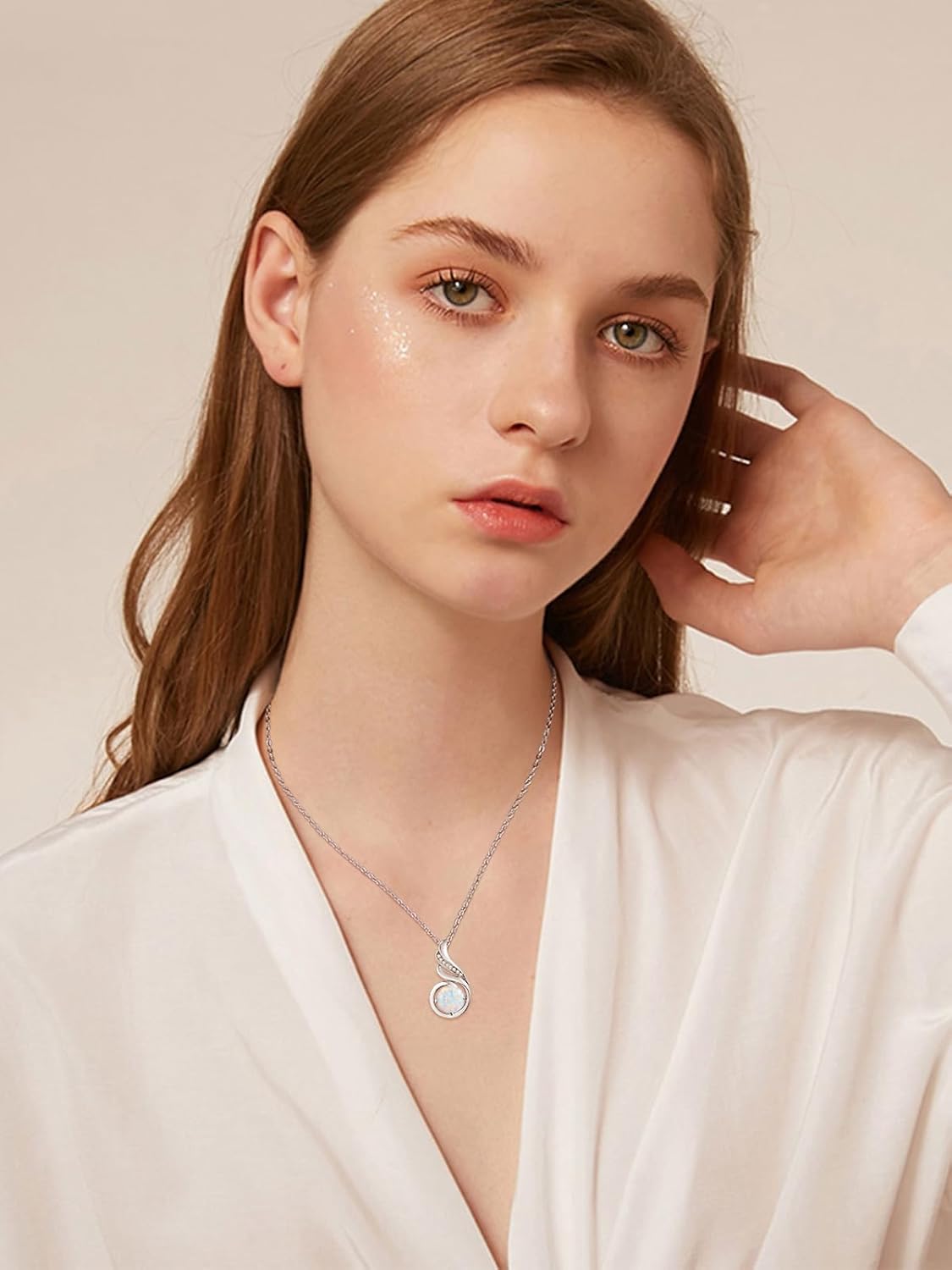Birthstone Gemstone Necklaces for Women 925 Sterling Silver Dainty Pendant Jewelry Valentines Mothers Day Christmas Birthday Gifts for Mom Girlfriend Wife Daughter
