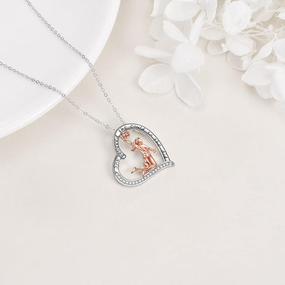 925 Sterling Silver Inspirational Basketball CZ Pendant Necklace