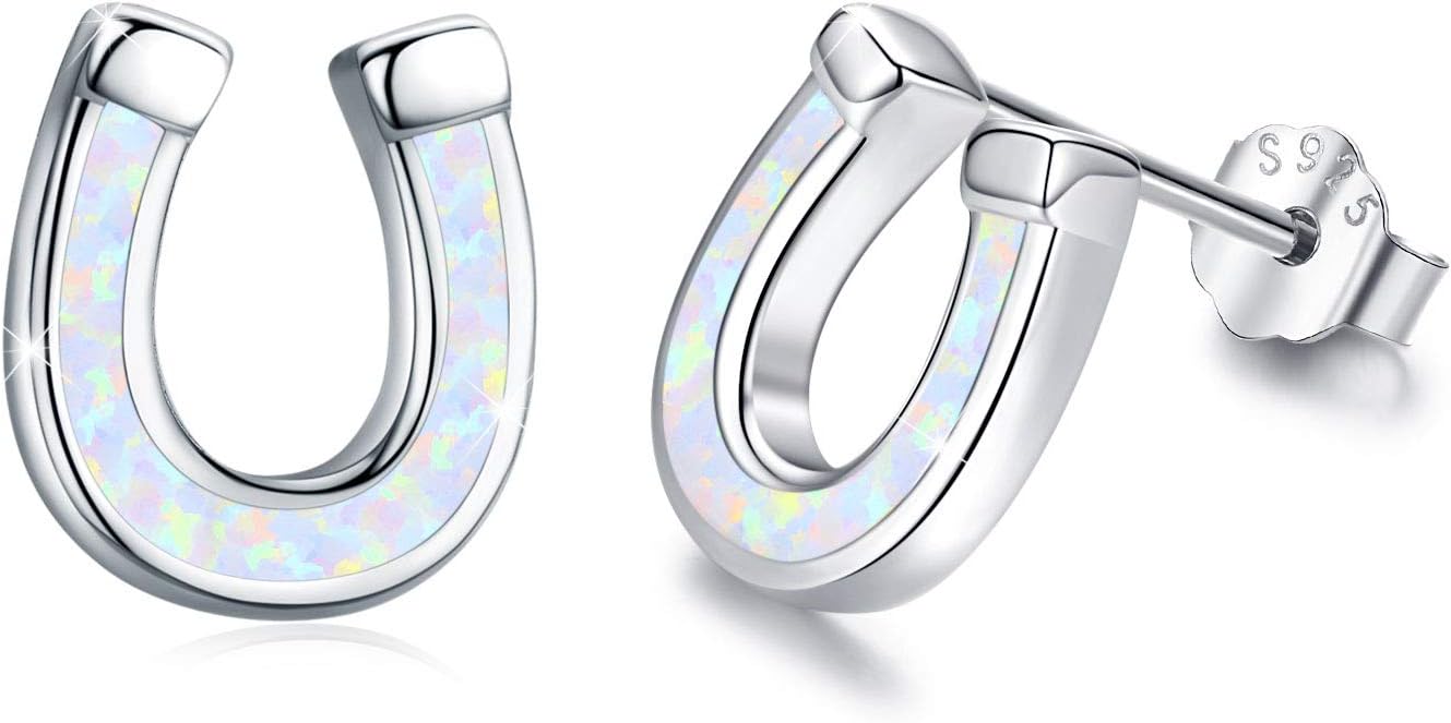 925 Sterling Silver Cute Animal Earrings Synthetic Opal Earrings Hypoallergenic Earrings Dainty Stud Birthday Gift for Her