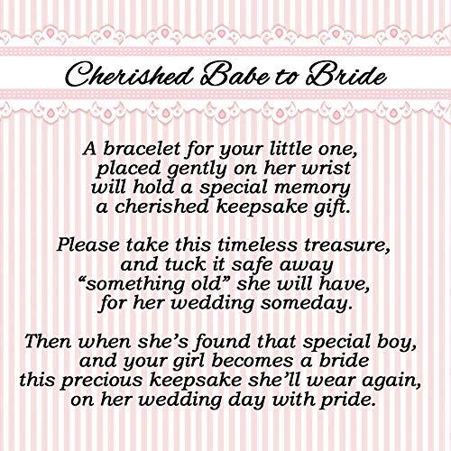 Babe to Bride Keepsake Cross Bracelet Baptism Gift for Infant Newborn Baby Girl in Sterling Silver with Cultured Pearls