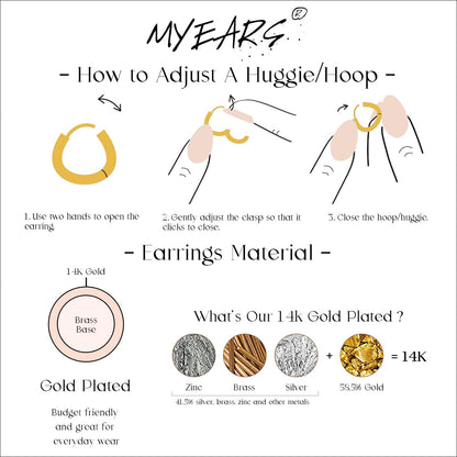 Women Chain Earrings Gold Huggie Hoop Dangle Drop 14K Gold Filled Small Boho Beach Simple Delicate Handmade Hypoallergenic Jewelry Gift