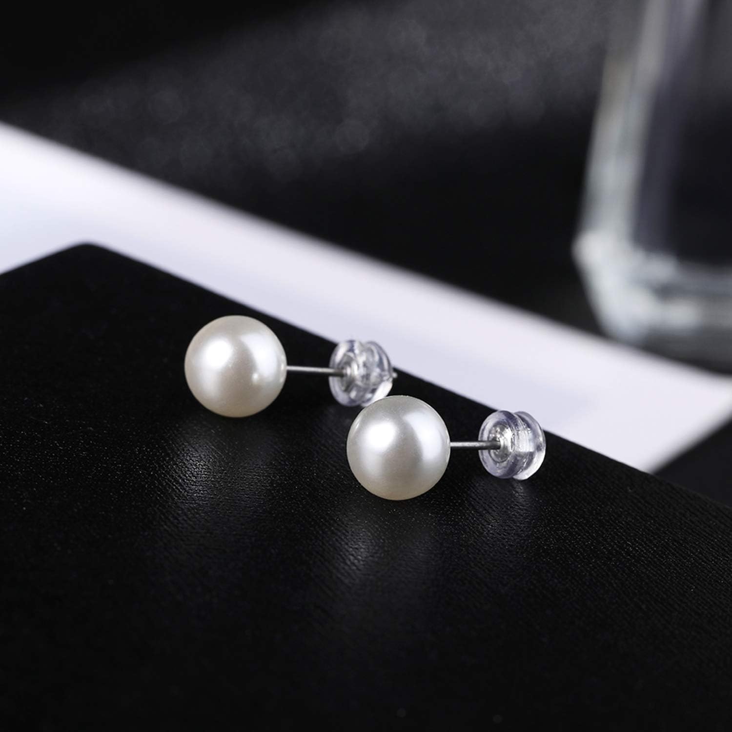 Pearl Stud Earrings Freshwater Pearl Ear Rings Hypoallergenic Earrings 4Mm-12Mm for Women Bridesmaids Gifts