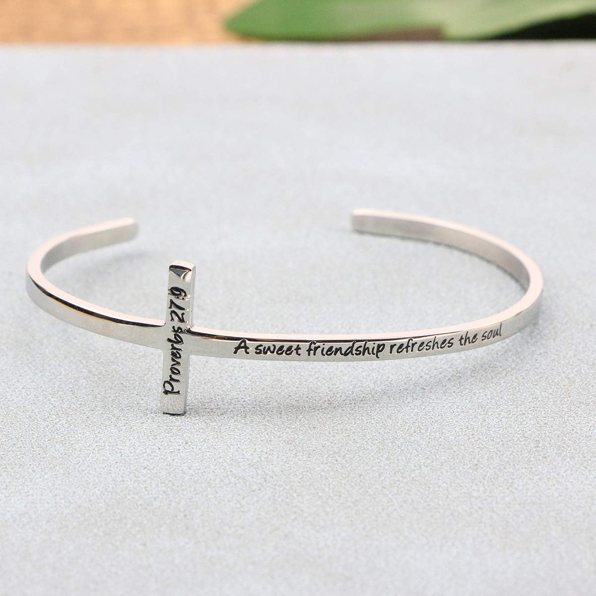 𝐂𝐫𝐨𝐬𝐬 𝐁𝐫𝐚𝐜𝐞𝐥𝐞𝐭 Religious Cuff Bangle 𝐁𝐢𝐛𝐥𝐞 𝐕𝐞𝐫𝐬𝐞 Christian Gifts Jewelry for 𝐖𝐨𝐦𝐞𝐧