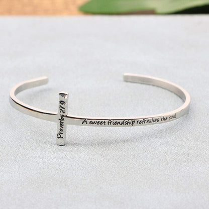 𝐂𝐫𝐨𝐬𝐬 𝐁𝐫𝐚𝐜𝐞𝐥𝐞𝐭 Religious Cuff Bangle 𝐁𝐢𝐛𝐥𝐞 𝐕𝐞𝐫𝐬𝐞 Christian Gifts Jewelry for 𝐖𝐨𝐦𝐞𝐧