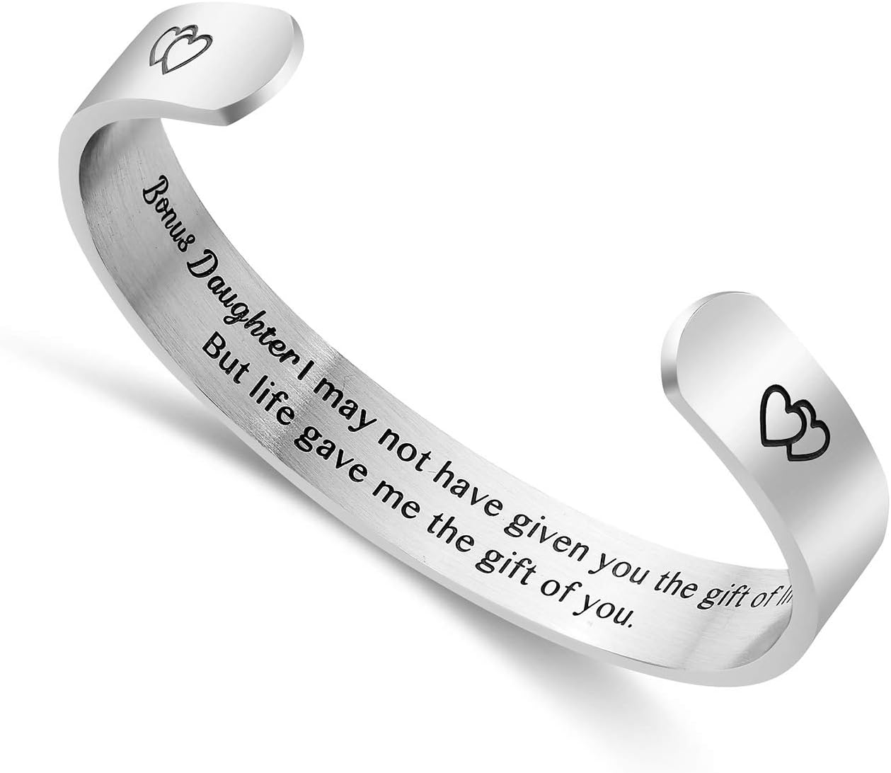 Daughter Mother Gift Bracelets Wide Cuff Bangle Inspirational Bracelets for Women Mom Personalized Message Engraved Cuff to My Daughter I Am so Proud of You