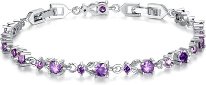 White Gold Plated 3Mm CZ Classic Tennis Wedding Bracelets for Brides Cubic Zirconia| White Gold Bracelets for Women | Size 6.5-8 Inch