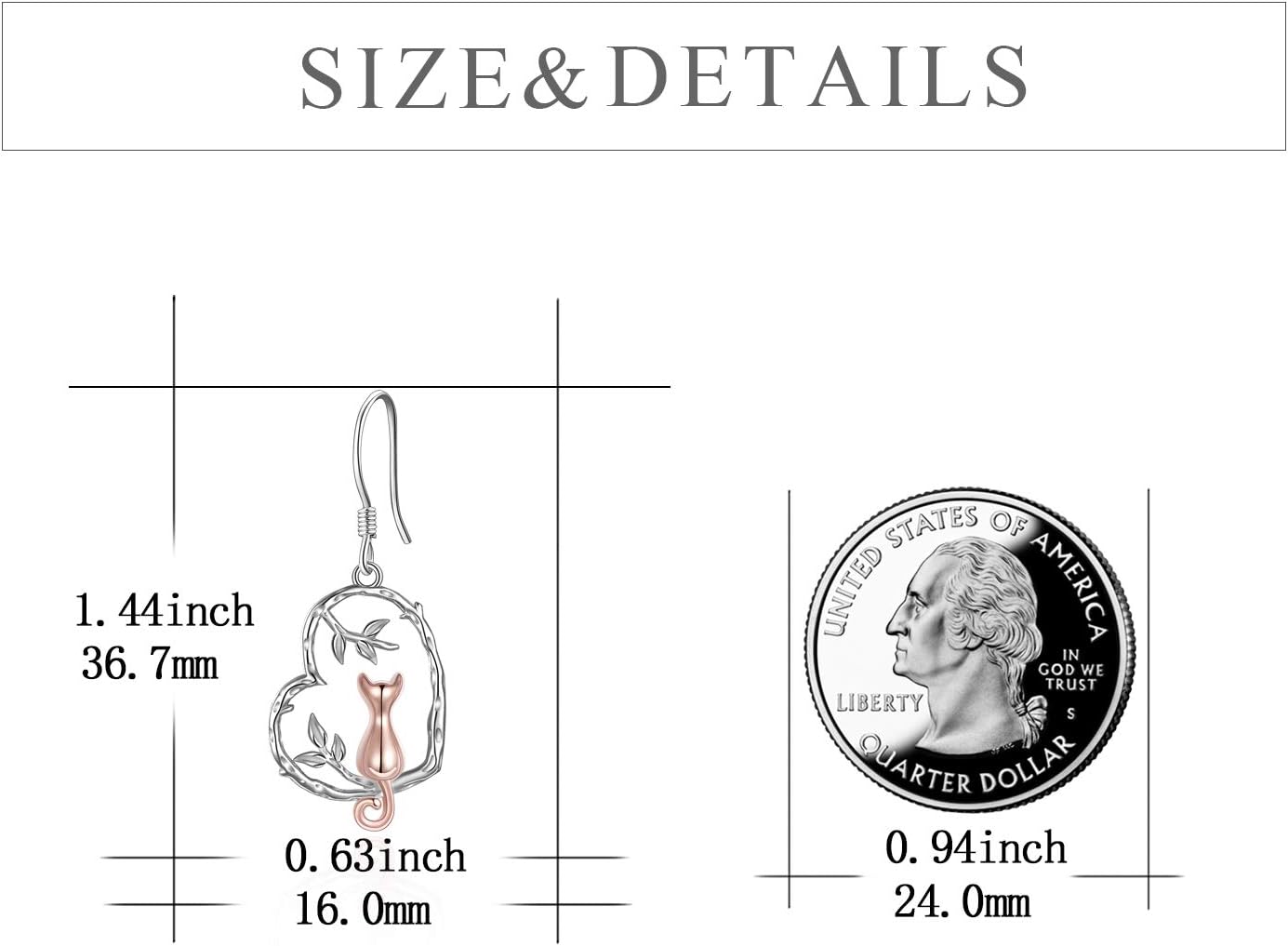 Animal Earrings for Women Sterling Silver Heart Cat/Owl/Sloth/Panda/Frog Dangle Drop Gfits Jewelry for Women