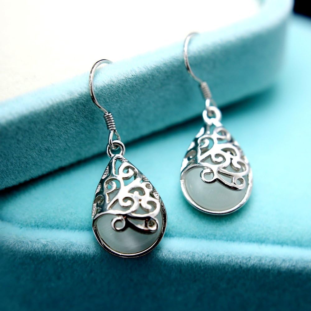 "Wishing Tree" 925 Sterling Silver Filigree Drop Dangle Earrings for Women