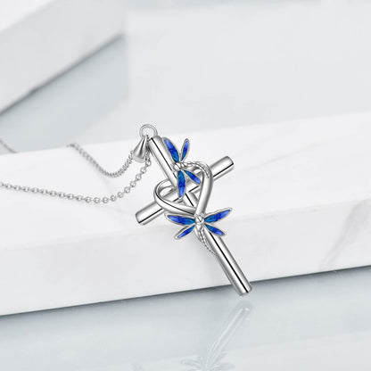 Hummingbird/Ladybug/Dragonfly Necklace Jewelry for Women Sterling Silver Cross Hummingbird Daisy Necklace Gifts