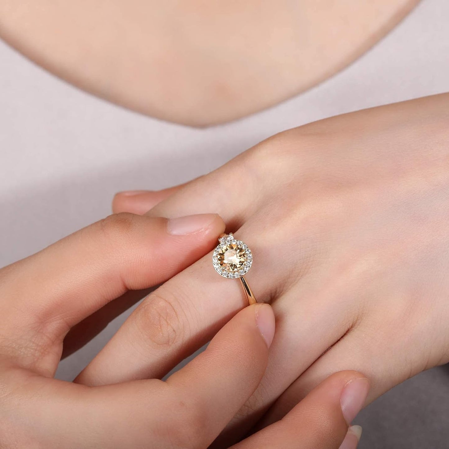 Fidget Ring Birthstone Rings for Women Thumb Rings Fidget Ring Women Rose Gold Ring Spinner Ring Anxiety Ring for Women Cubic Zirconia Ring