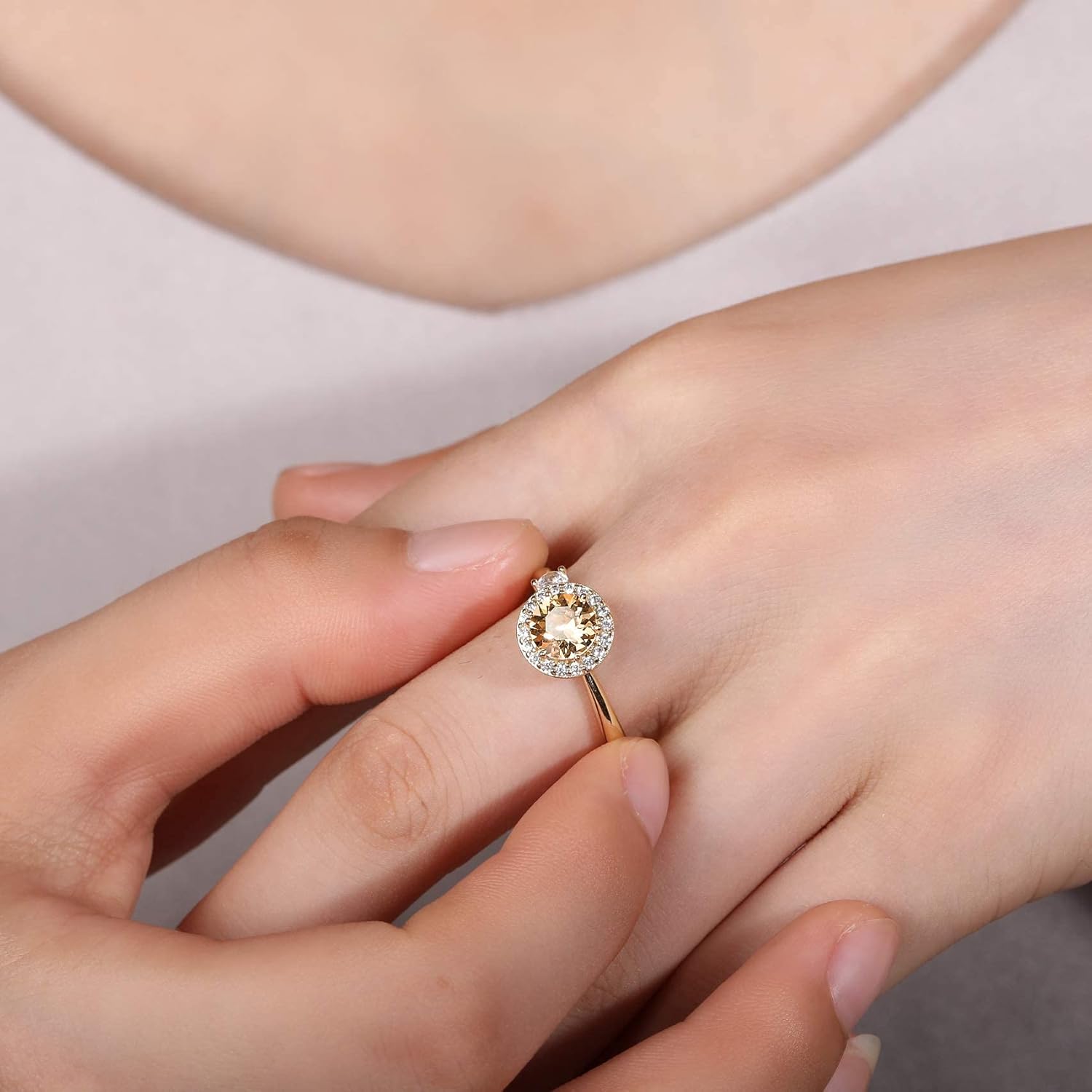 Fidget Ring Birthstone Rings for Women Thumb Rings Fidget Ring Women Rose Gold Ring Spinner Ring Anxiety Ring for Women Cubic Zirconia Ring