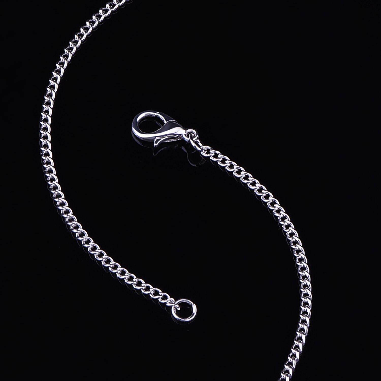 12 Pack Iron DIY Chain Necklaces Lobster Clasp Link Chain Necklaces Silver Plated (20 Inch)