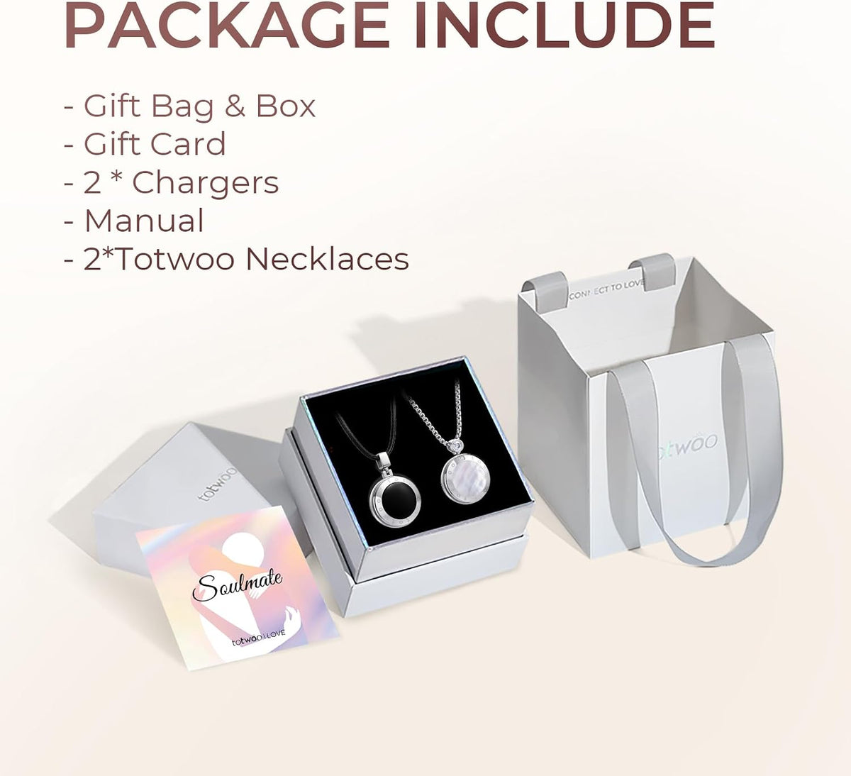 TOTWOO Silver Smart Touch Soulmate Pendant Necklace