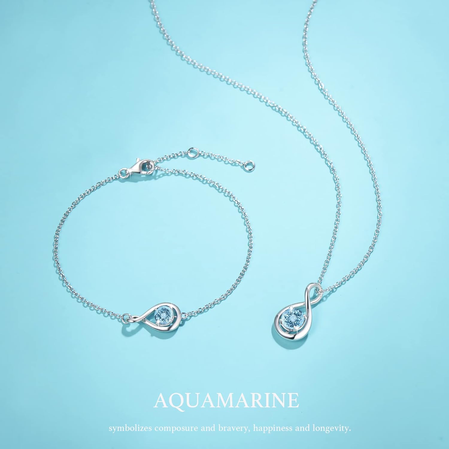 Love Bracelet 925 Sterling Silver Infinity Birthstone Bracelets for Women Fine Jewelry Birthday Christmas Gifts for Her Mom Wife, Chain Length 6.7"+1.2" Extend