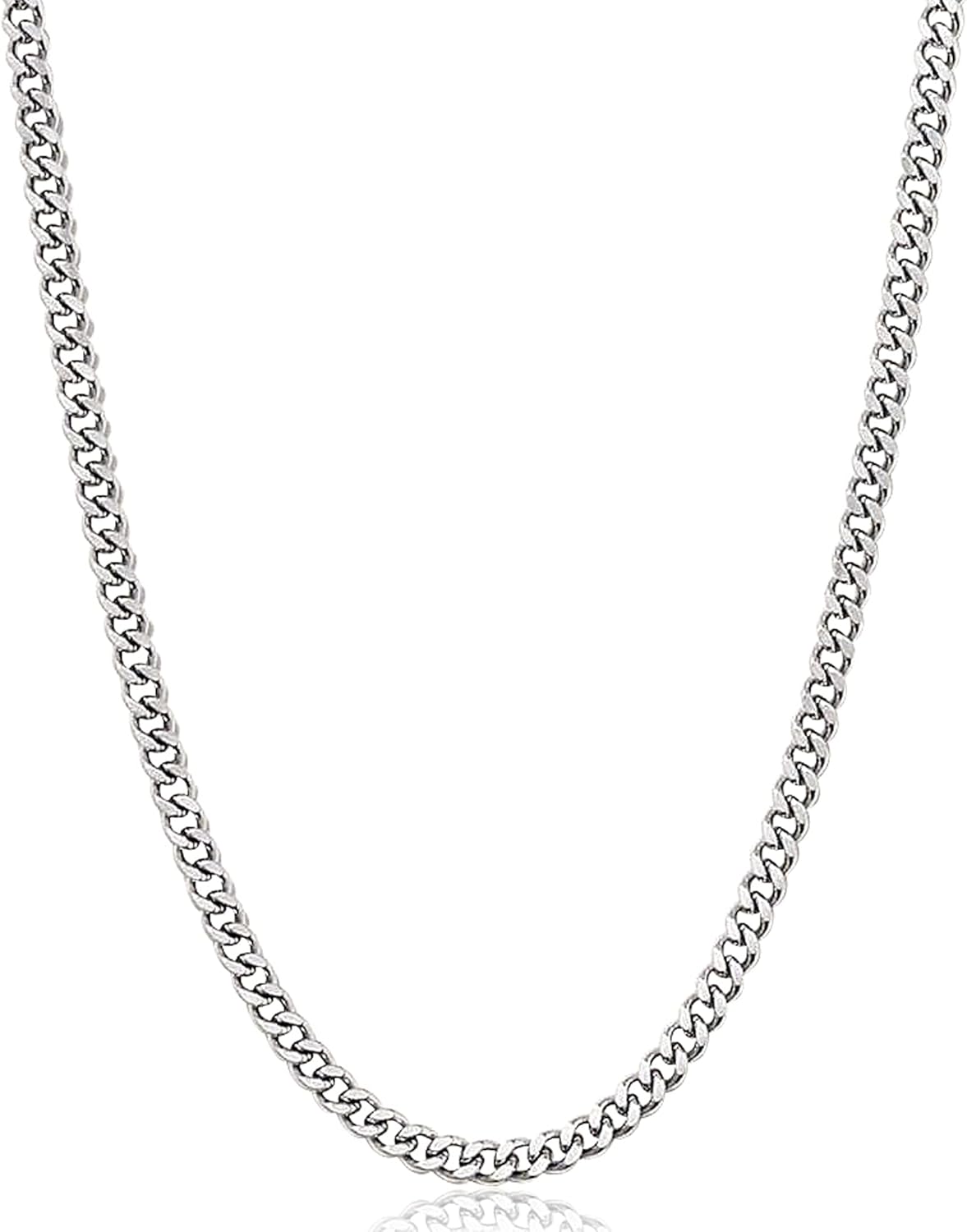 5Mm Silver Tone/Gold Cuban Link Chain for Men, Mens Chain Necklaces, Stainless Steel Chain Necklaces for Men Women, 3.5/4/5Mm