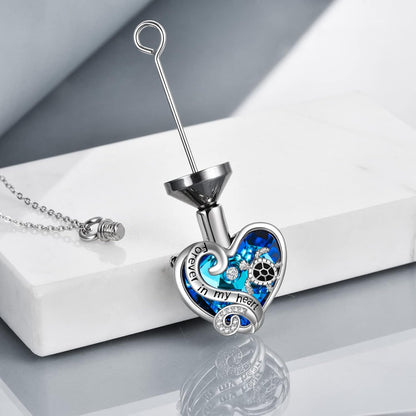 Urn Necklaces for Ashes Sterling Silver Cremation Jewelry for Ashes Urns for Human Ashes Pendant Necklace with Funnel Filler Kit