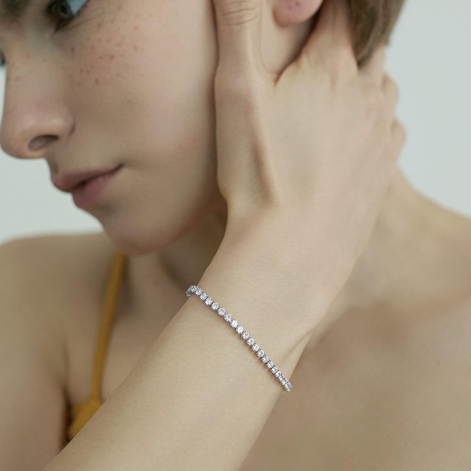 Adjustable Tennis Bracelet for Women - 14K Gold/White Gold Plated Bracelets