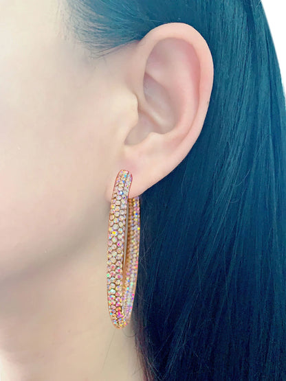Multicolor Crystal Hoop Earrings