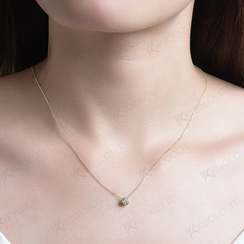 Lab Grown Diamonds Necklaces Solid 18K 14K 10K Pendant for Women D VS Diamond Jewelry for Engagement with Certificate