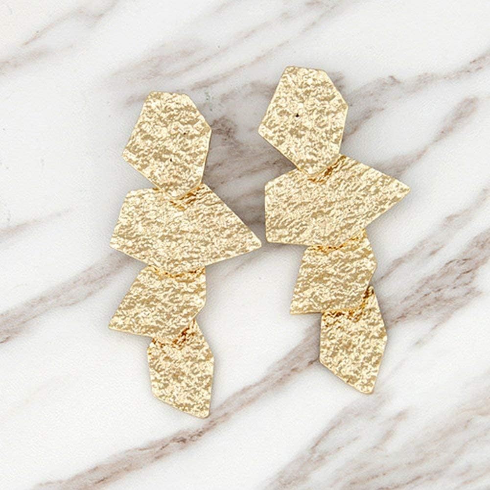 Women Irregular Geometric Dangle Earrings Gloden